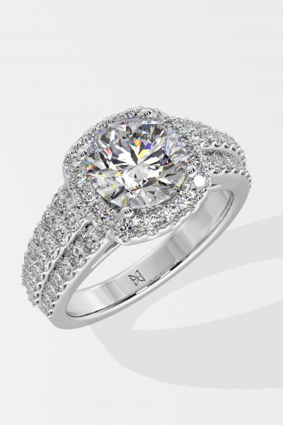 Illuminate Bedazzle Cushion Halo Ring - House Of Quadri