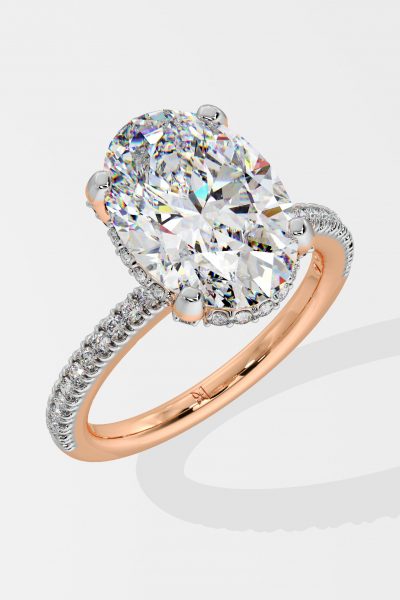 3 ct Oval Hidden Halo Ring - House Of Quadri