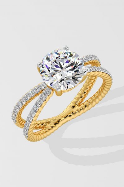 2 ct Crossover Solitaire Ring - House Of Quadri